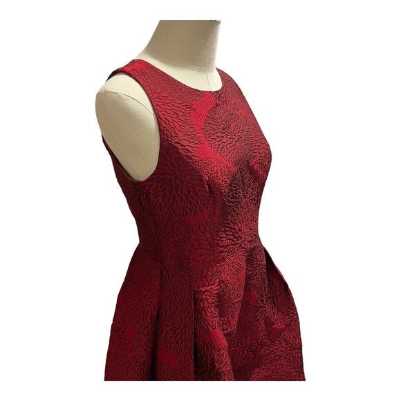 Shoshanna Midnight Coraline Red Jacquard Print Sleeveless High-Low Dress Sz 8 - Picture 6 of 16